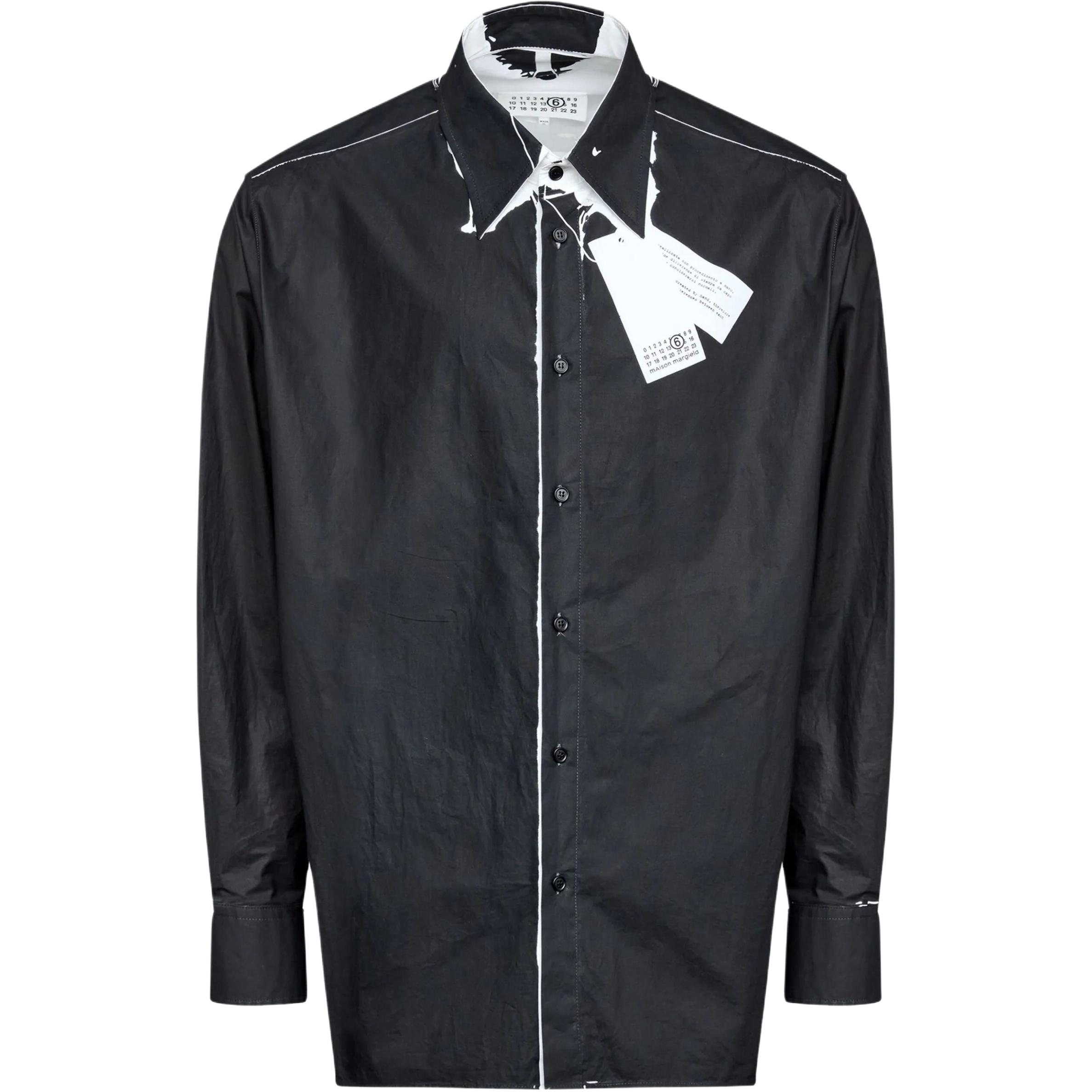 

Рубашка с контрастной строчкой MM6 Maison Margiela, черный