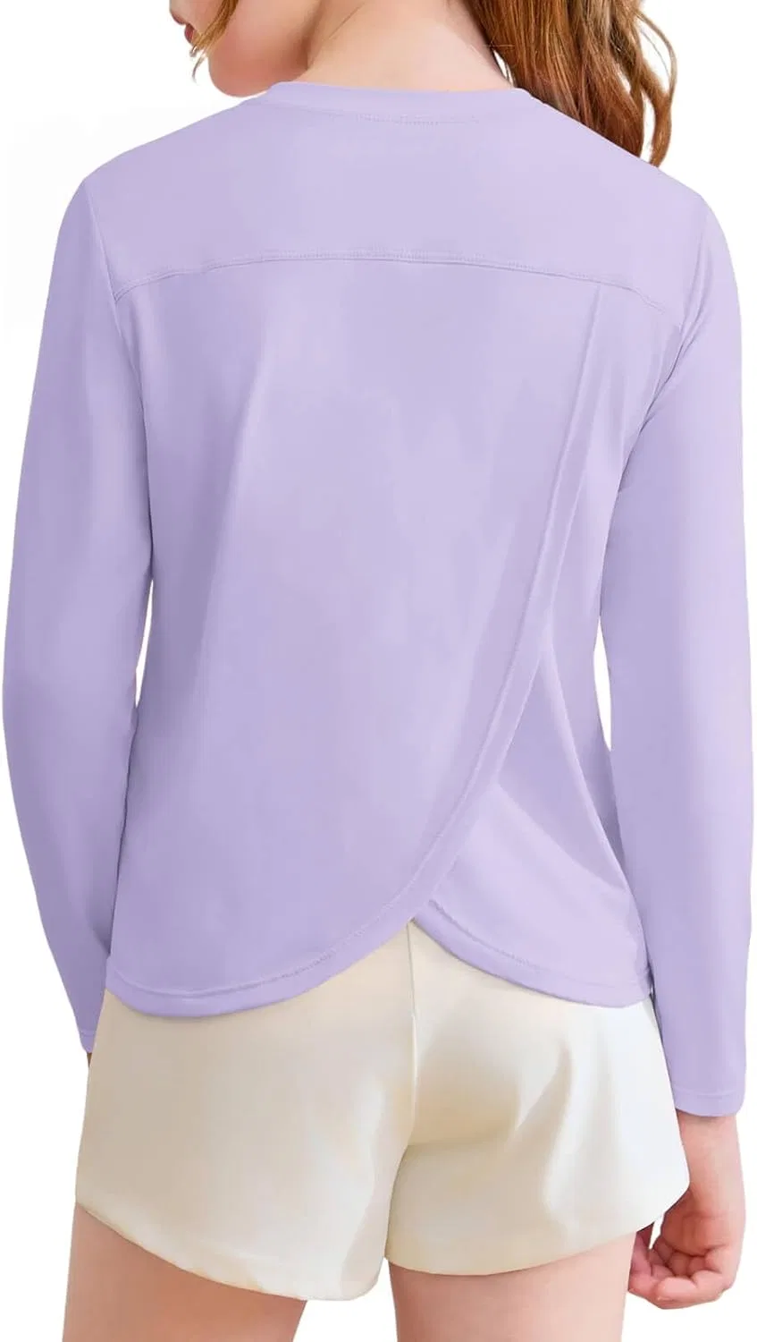 Футболка детская с разрезом на спине Haloumoning, Light Purple