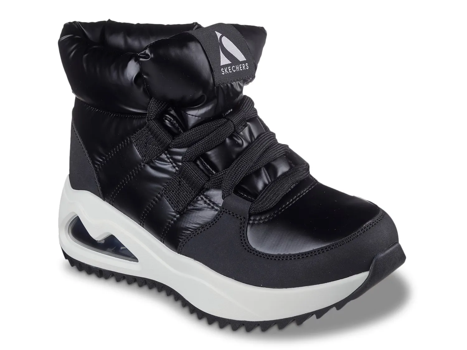 Женские ботинки Skechers дутые из нейлона, черный