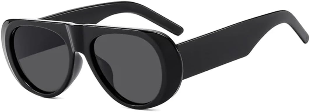 

Солнцезащитные очки для мужчин и женщин - защита UV400 - сине-зеленые широкие дужки, цветные линзы, для занятий спортом на открытом воздухе и вождения DSVIGF, Black Grey