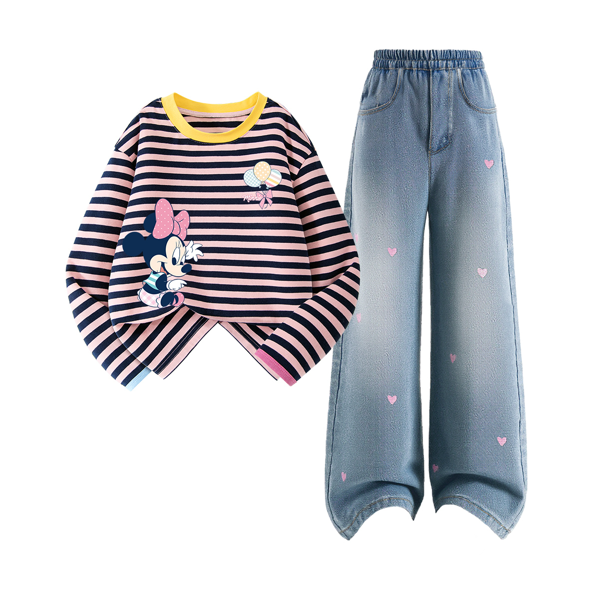 

Детская повседневная спортивная одежда Disney, Dile Play K Cigarette Powder+Solid Color Sea Salt Blue