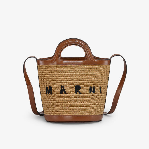 

Миниатюрная сумка через плечо Tropicalia из смесового хлопка Marni, цвет raw sienna