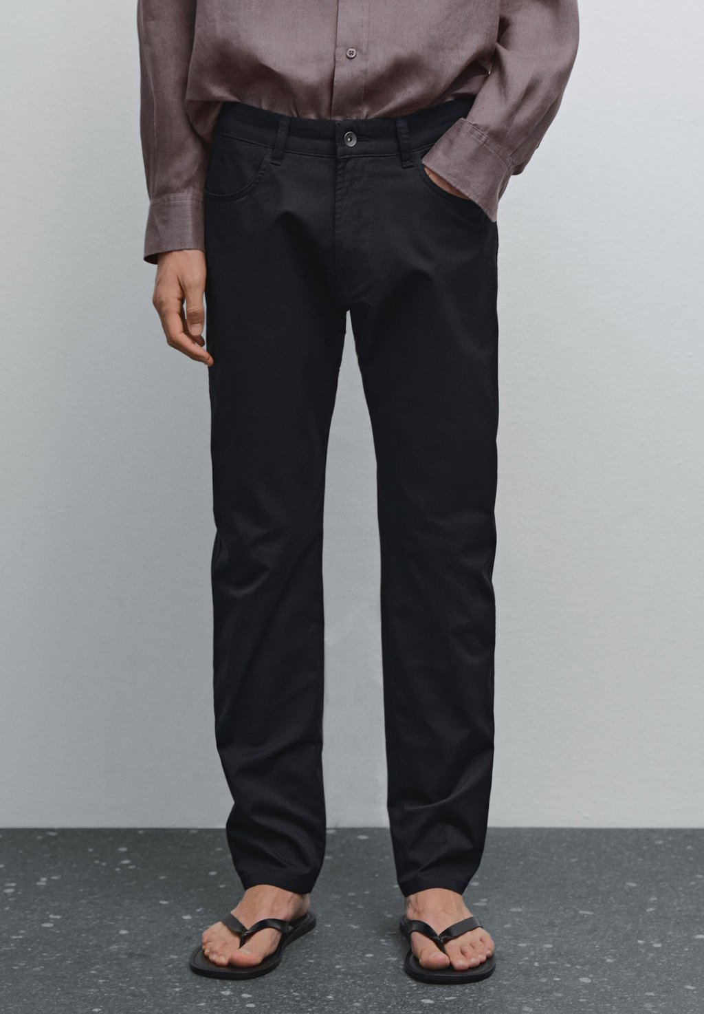 

Джинсы облегающего кроя TEXTURED Massimo Dutti, темно-синий