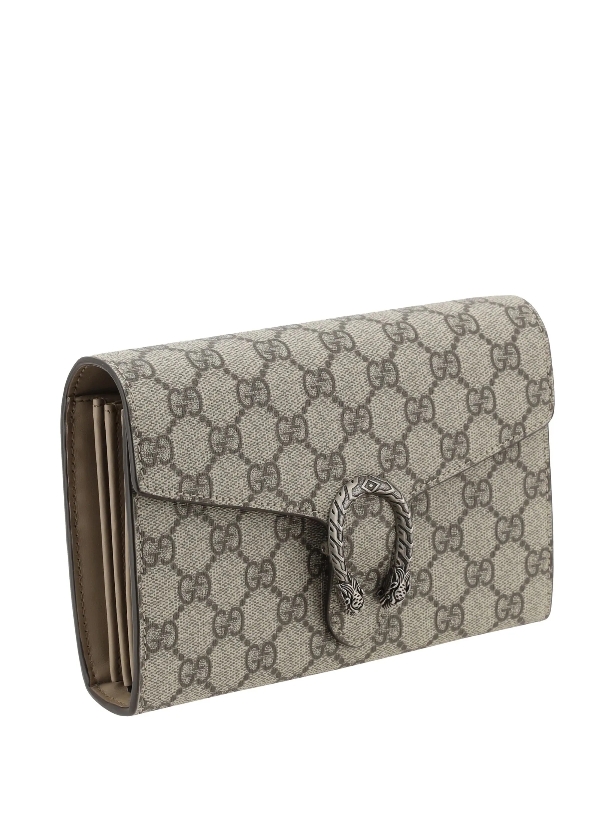 Кошелек Dionysus на цепочке с узором GG Supreme Gucci, бежевый — фото 3