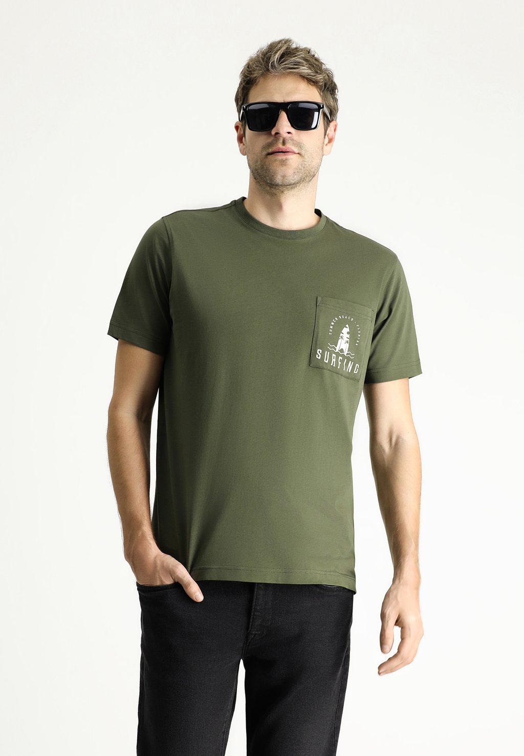 

Футболка с принтом CREW NECK REGULAR FIT Kigili, хаки