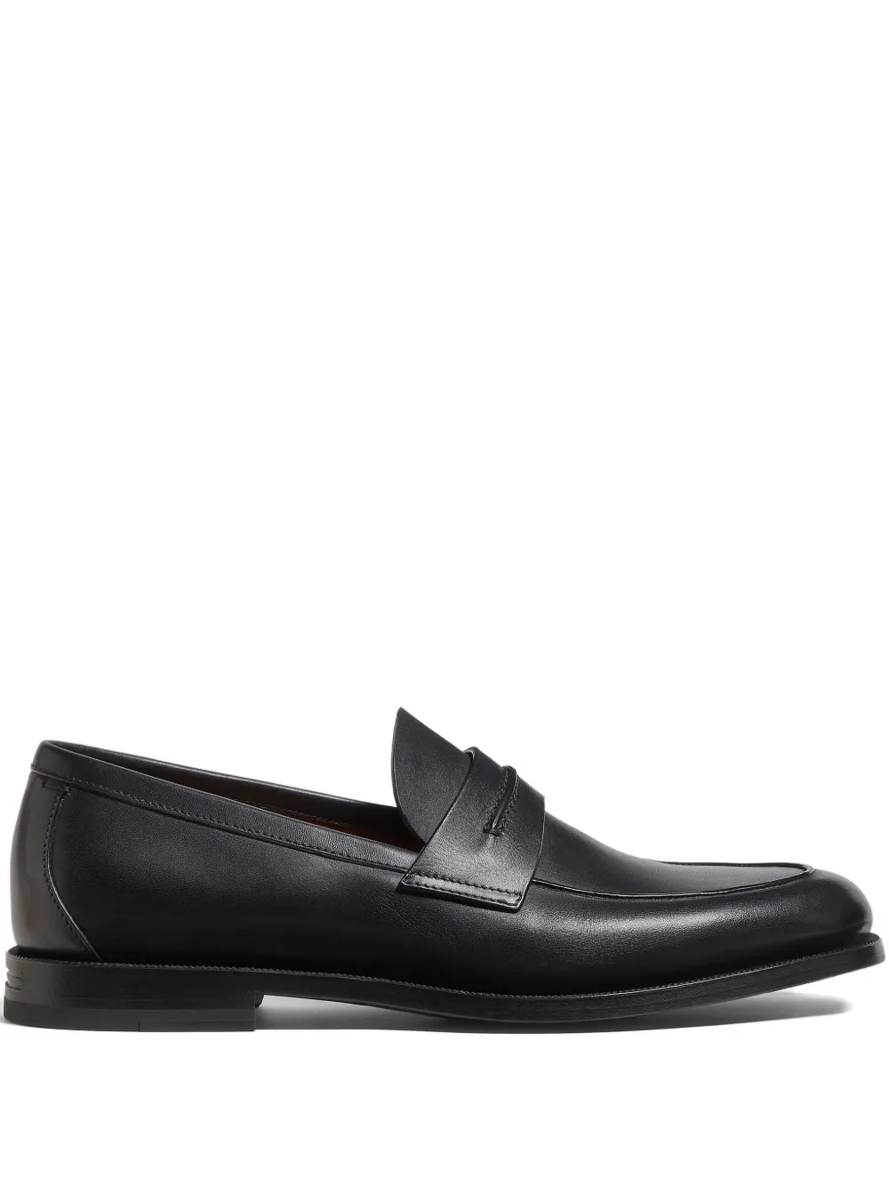 

Кожаные лоферы с перемычкой Zegna, черный