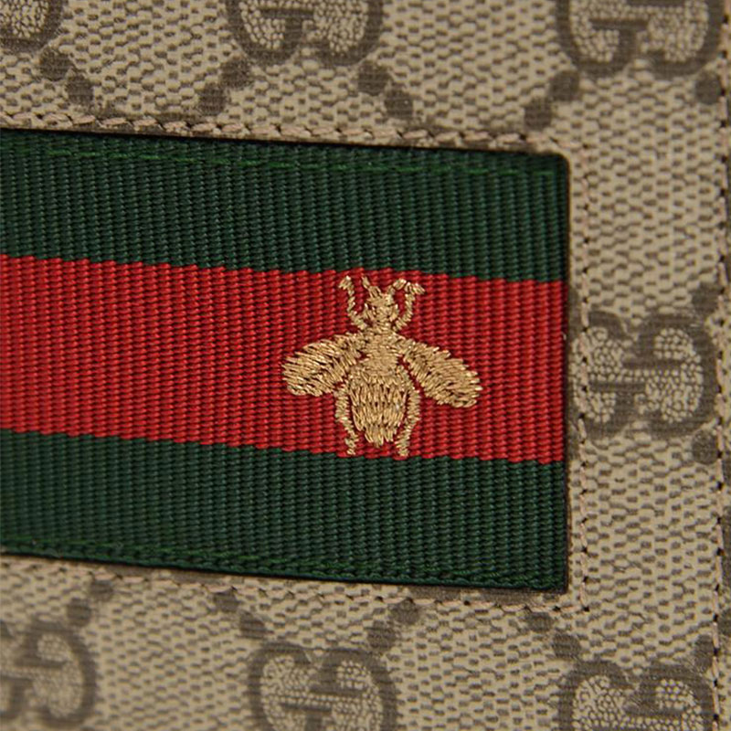 Бумажник из кожи с канвасом мужской Ebony/Brown GUCCI — фото 4