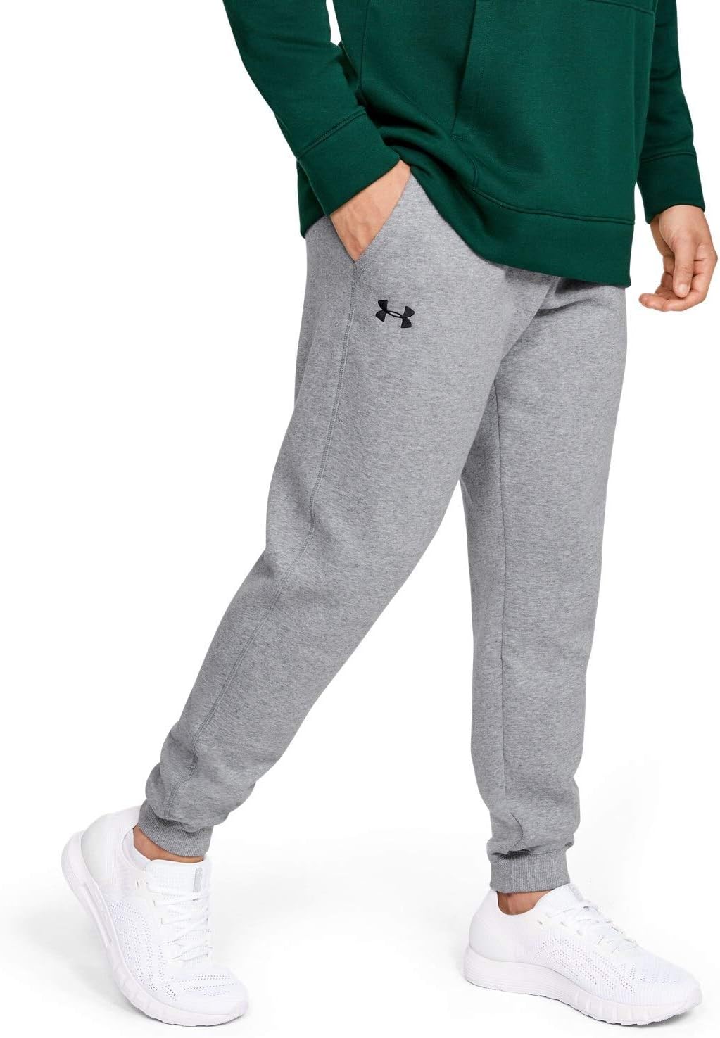 

Under Armour мужские спортивные штаны Hustle Fleece, True Grey Heather/White