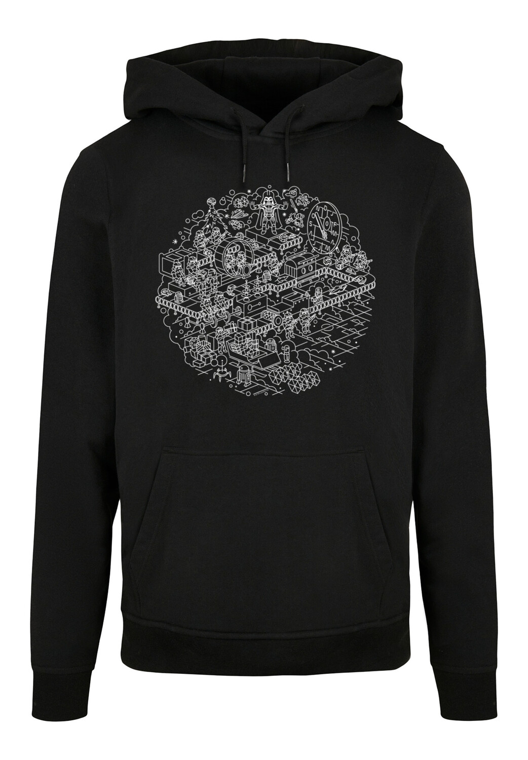 

Пуловер F4NT4STIC Basic Hoodie Star Wars Christmas Weihnachten Death Star, черный