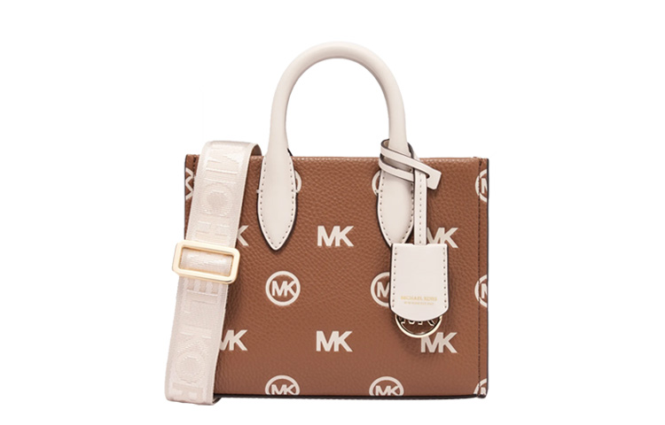 

MICHAEL KORS Искусственная кожаная сумка через плечо, кроссбоди, маленькая женская сумка leather brown/ecru