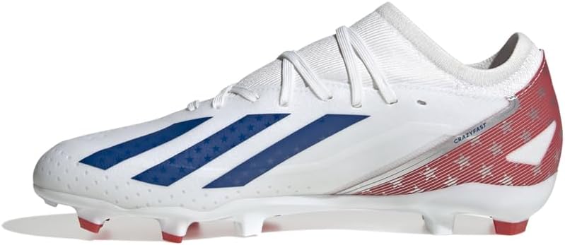 Кроссовки Adidas Unisex-Adult X Crazyfast League Firm Ground, белый/красный/синий — фото 3