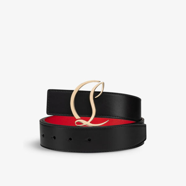 

Ремень кожаный с пряжкой-логотипом CL Christian Louboutin, черный