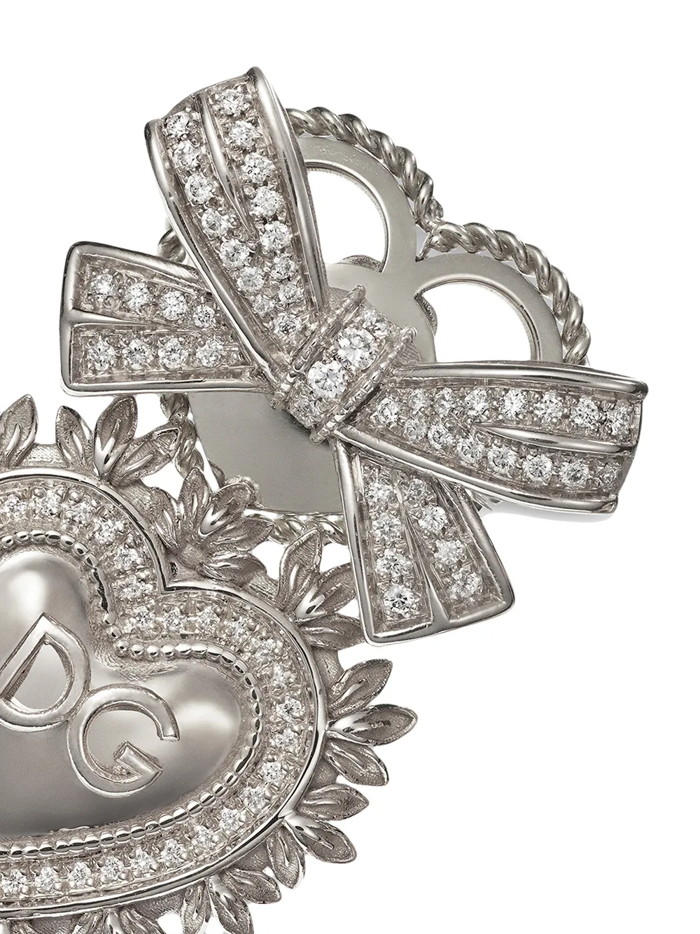 Серьги Devotion из белого золота с бриллиантами DOLCE & GABBANA, серебяный — фото 3