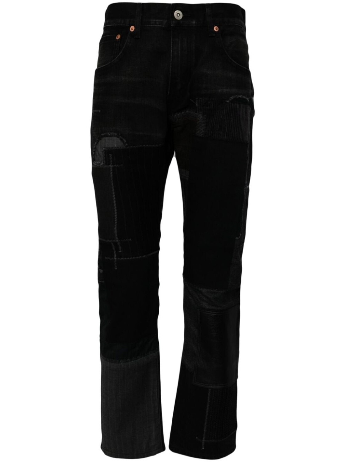 

Junya Watanabe MAN джинсы в технике пэчворк, синий