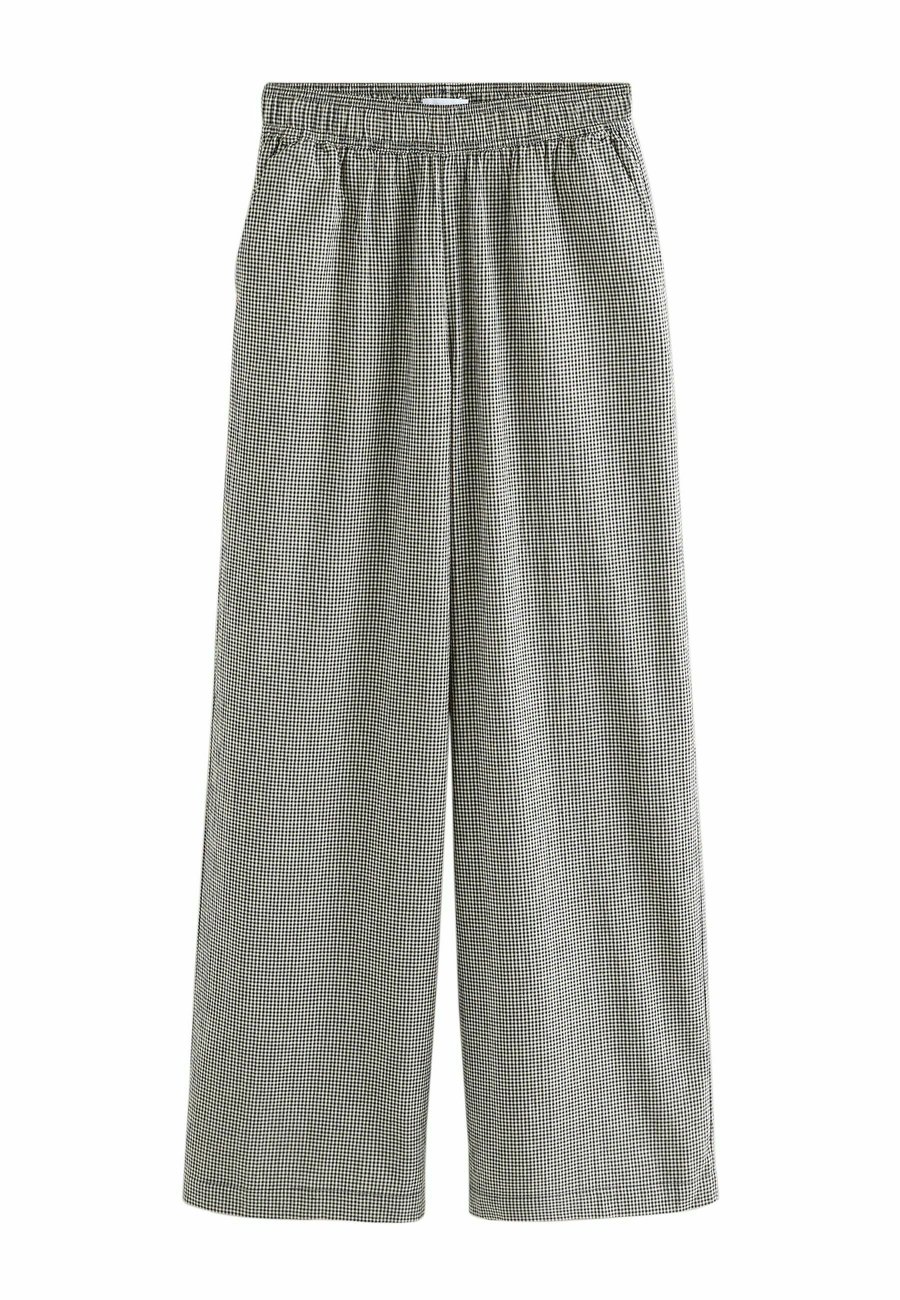 Брюки Next GINGHAM WIDE, Black Cream/Black — фото 4