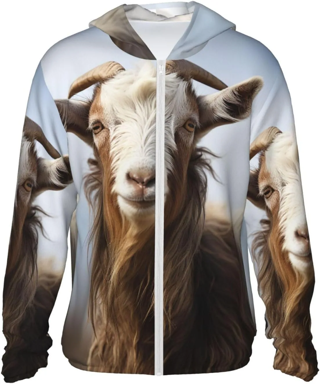 

Толстовка с капюшоном для защиты от солнца Animal Goat, UPF 50+, с длинным рукавом GFLFMXZW