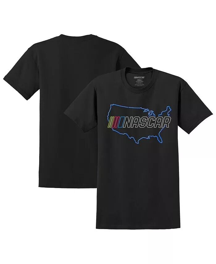 

Мужская черная футболка NASCAR с неоновой картой E2 Apparel, черный
