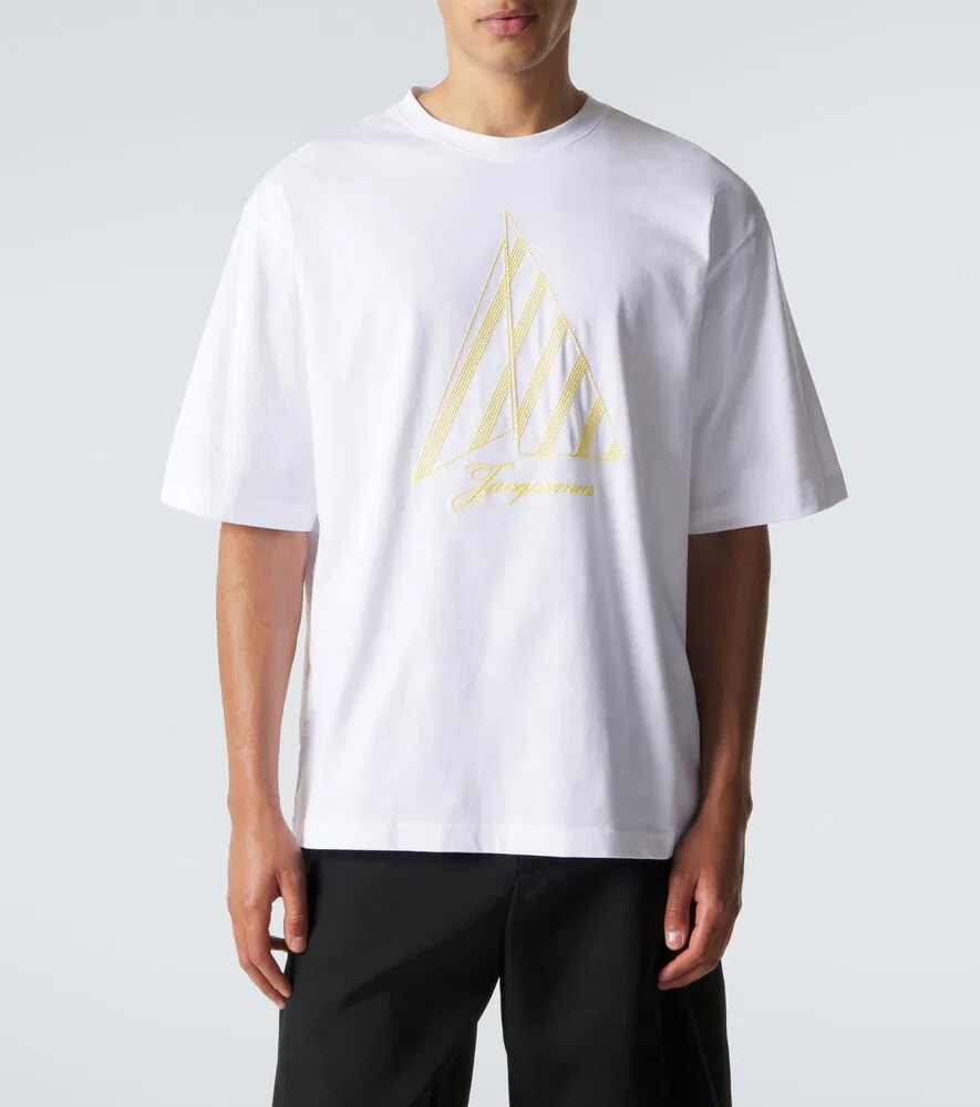 Футболка из хлопкового джерси с вышивкой Voilier Jacquemus, белый — фото 3