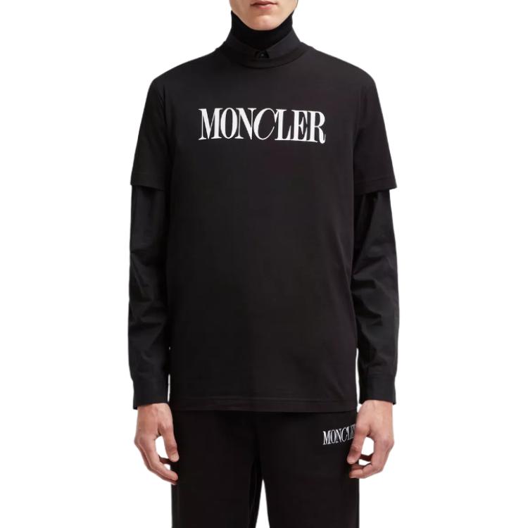 Футболка с логотипом Moncler, черная — фото 3