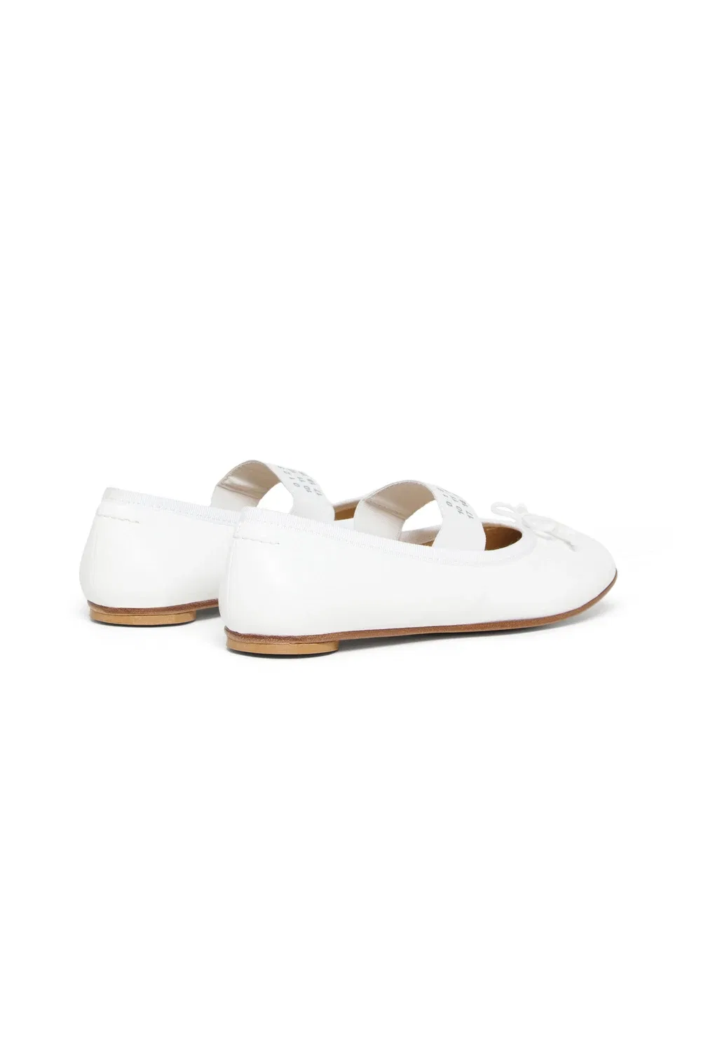 Кожаные балетки с логотипом Numeric Mm6 Maison Margiela, белый — фото 4