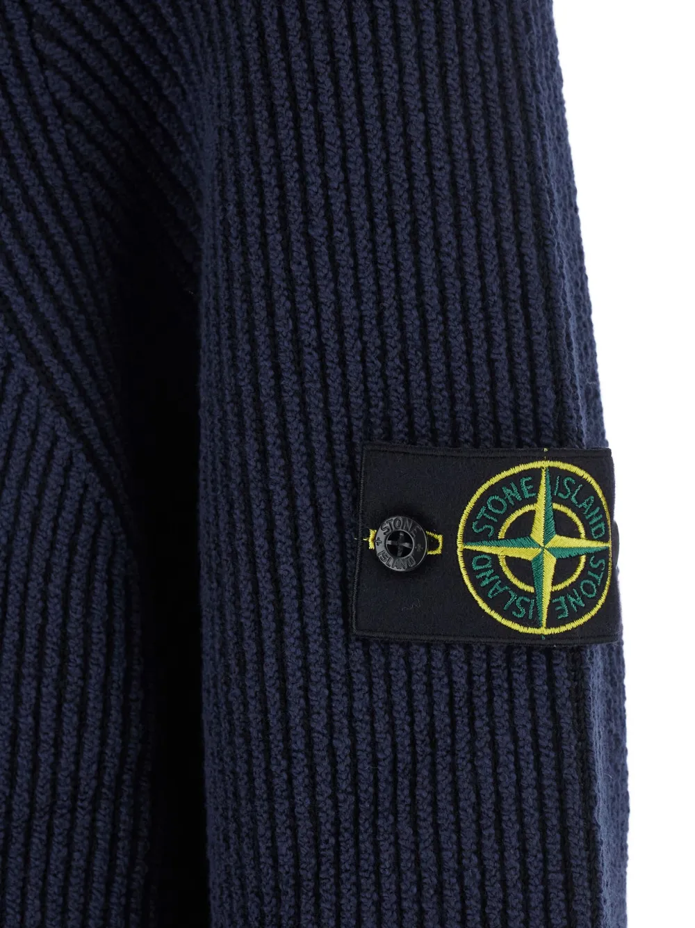 Свитер ребристой вязки Stone Island, синий — фото 3