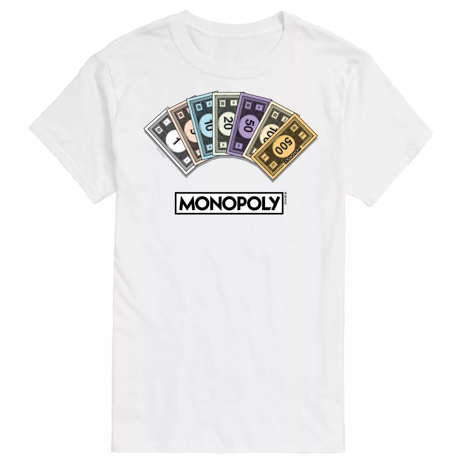 

Футболка с рисунком Big & Tall Monopoly Money Stack Licensed Character, белый