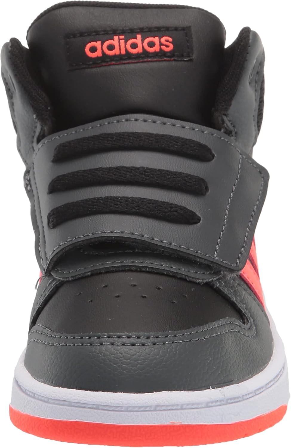 Кроссовки Adidas Kids' Hoops 2.0 Mid, черный/красный/серый — фото 2