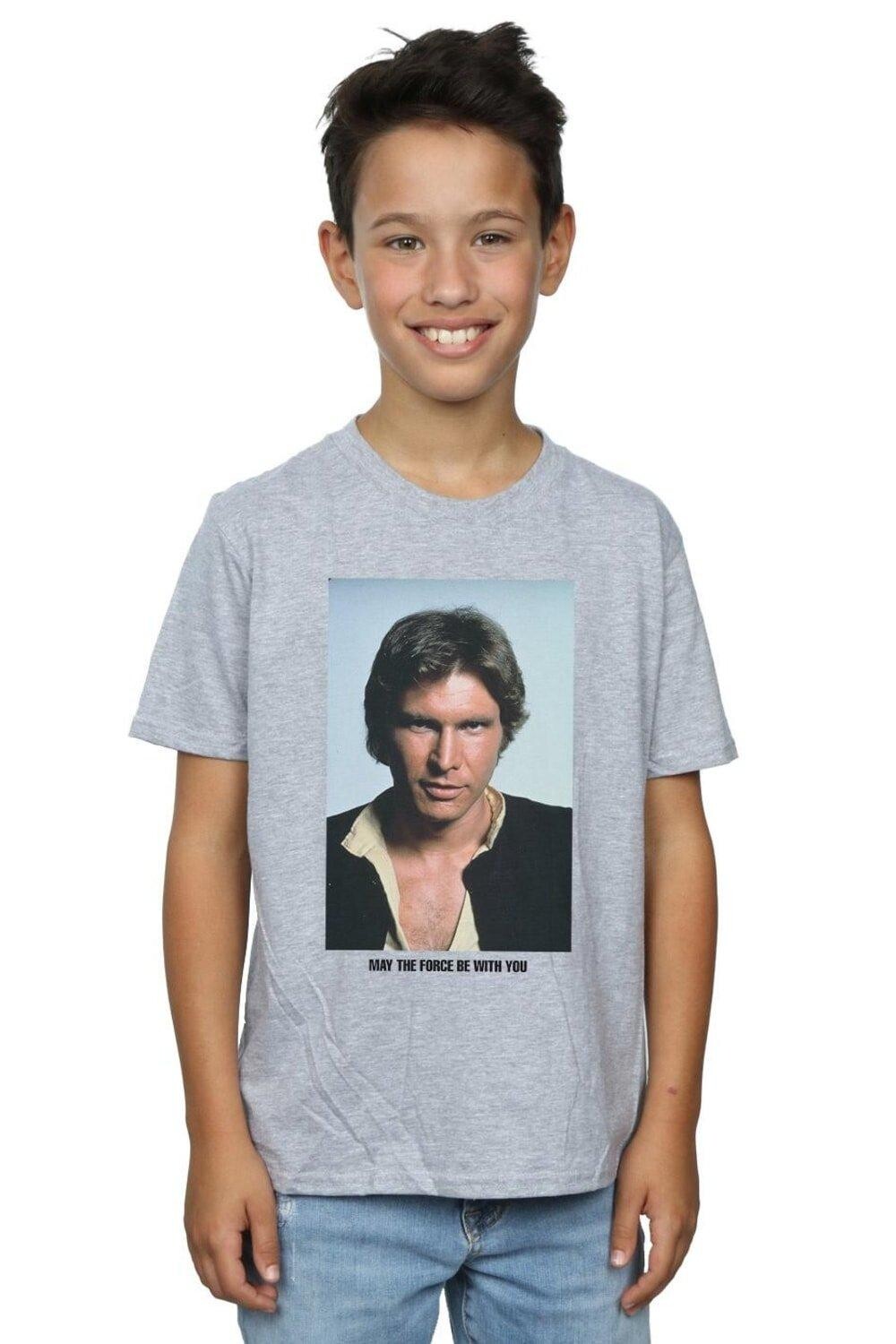 

Футболка «Хан Соло May The Force» Star Wars, серый