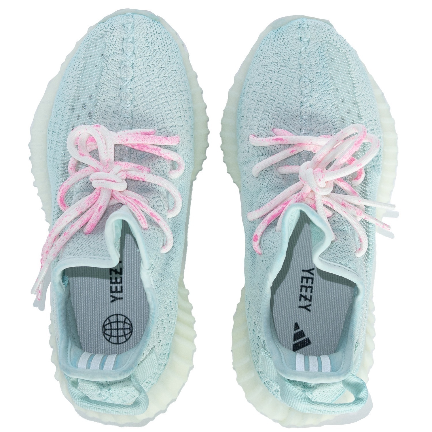 Yeezy Boost 350 V2 Ice Cream Низкие Повседневные Кроссовки Унисекс Ледяной Голубой Пудра Adidas Originals, Ледяной Голубой Розовый — фото 4