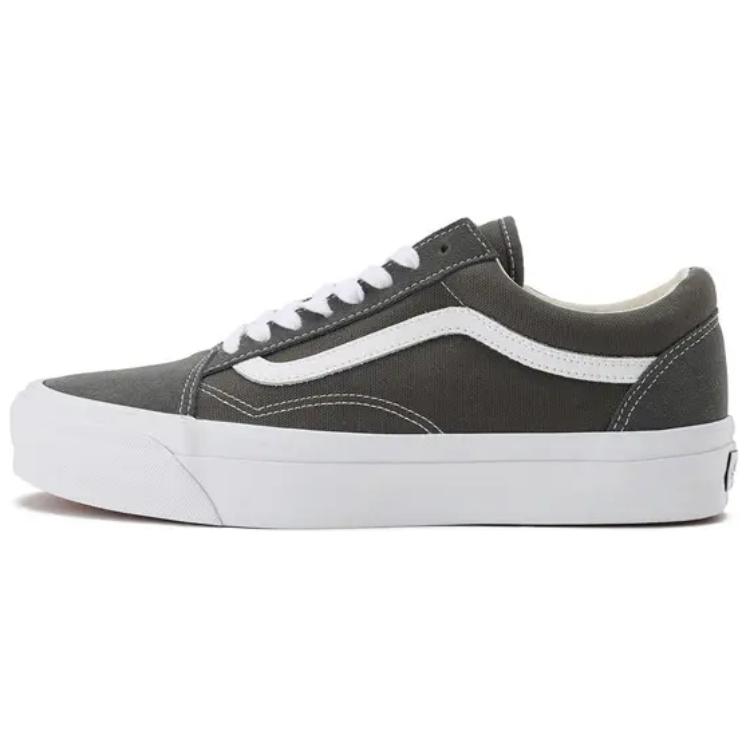 

Vans Олд скул 36 лакс металлик чёрный серый белый, цвет Gray White