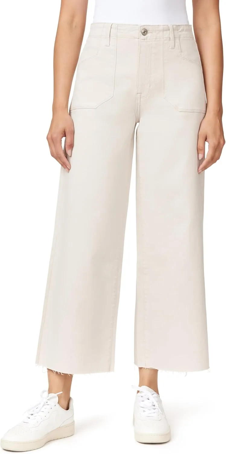 

Джинсы kensie для женщин с высокой посадкой, карманами-заплатками и широкими штанинами