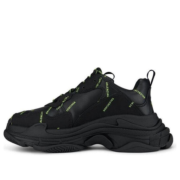 

Кроссовки triple s sneaker 'allover logo - black fluo yellow' Balenciaga, черный