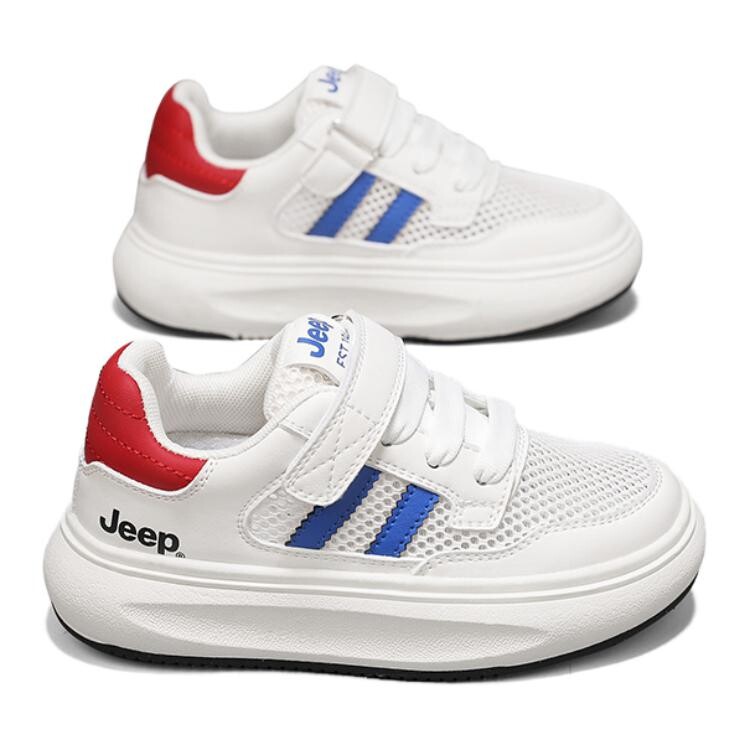 Детские кроссовки для скейтбординга Kids Low-top White/Blue Jeep, белый/синий — фото 4