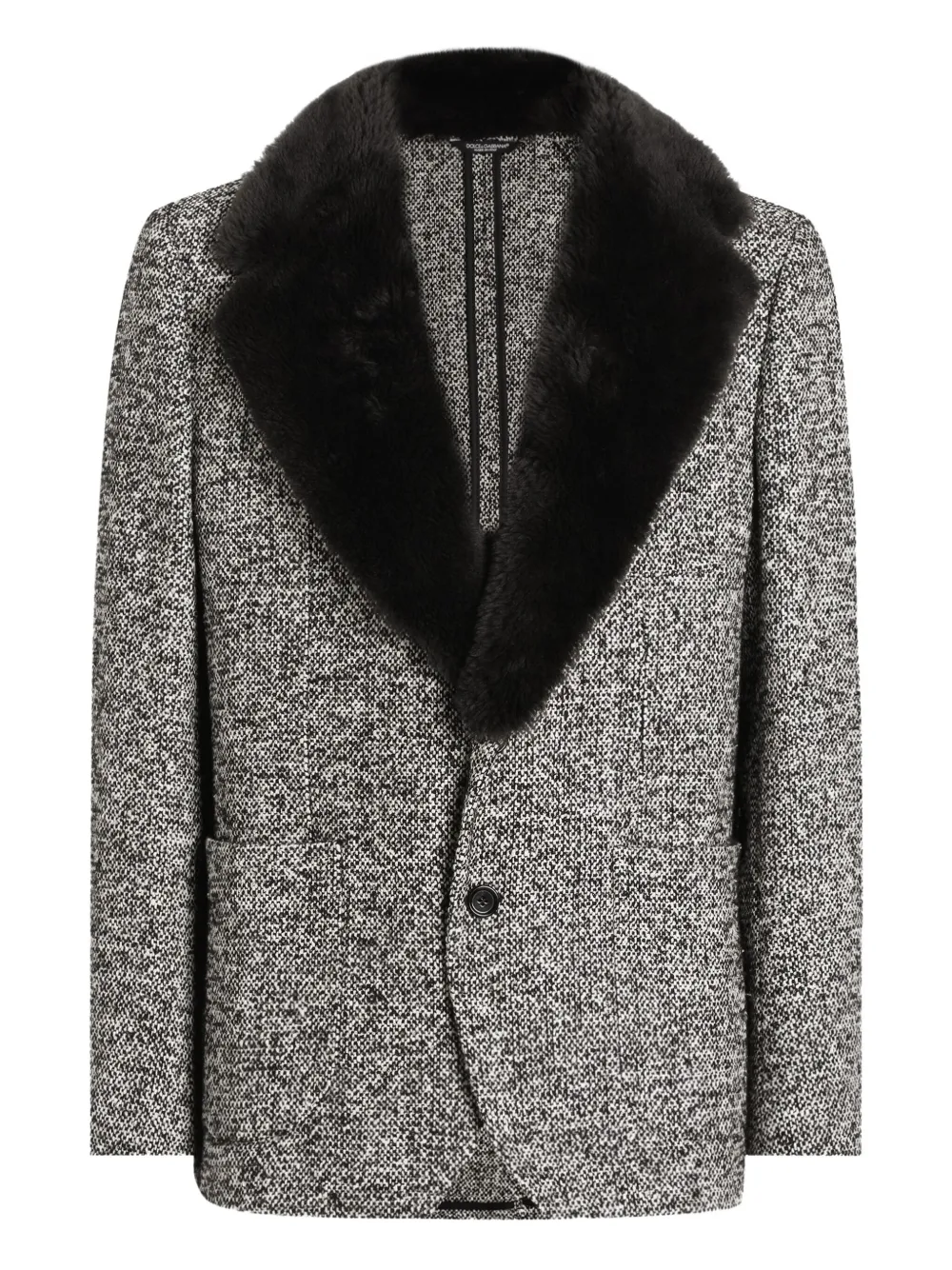 

Блейзер с меховой отделкой DOLCE & GABBANA, серый