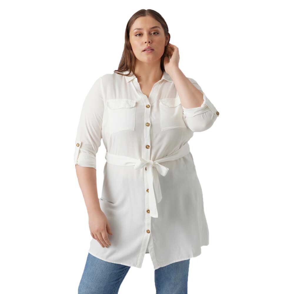 

Платье Vero Moda Curve Bumpy Long Sleeve, белый