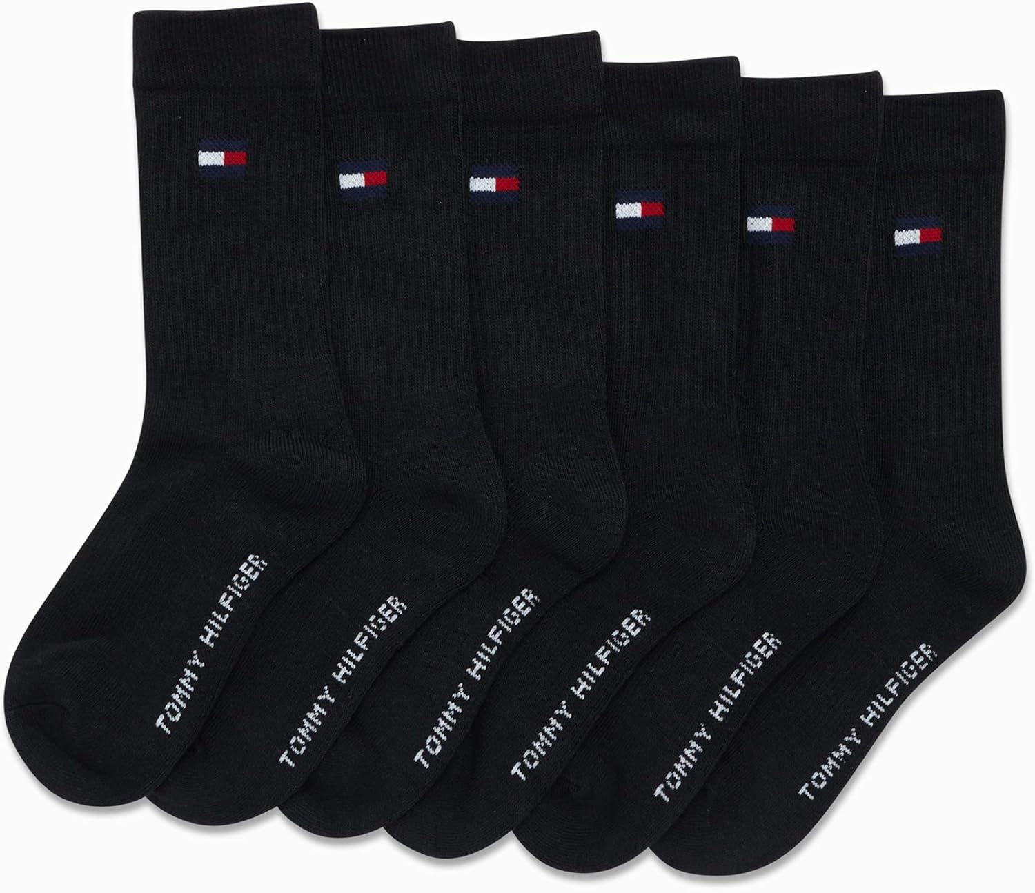 Детские спортивные носки Tommy Hilfiger Unisex - мягкие носки с резинкой (6 пар), Black — фото 4