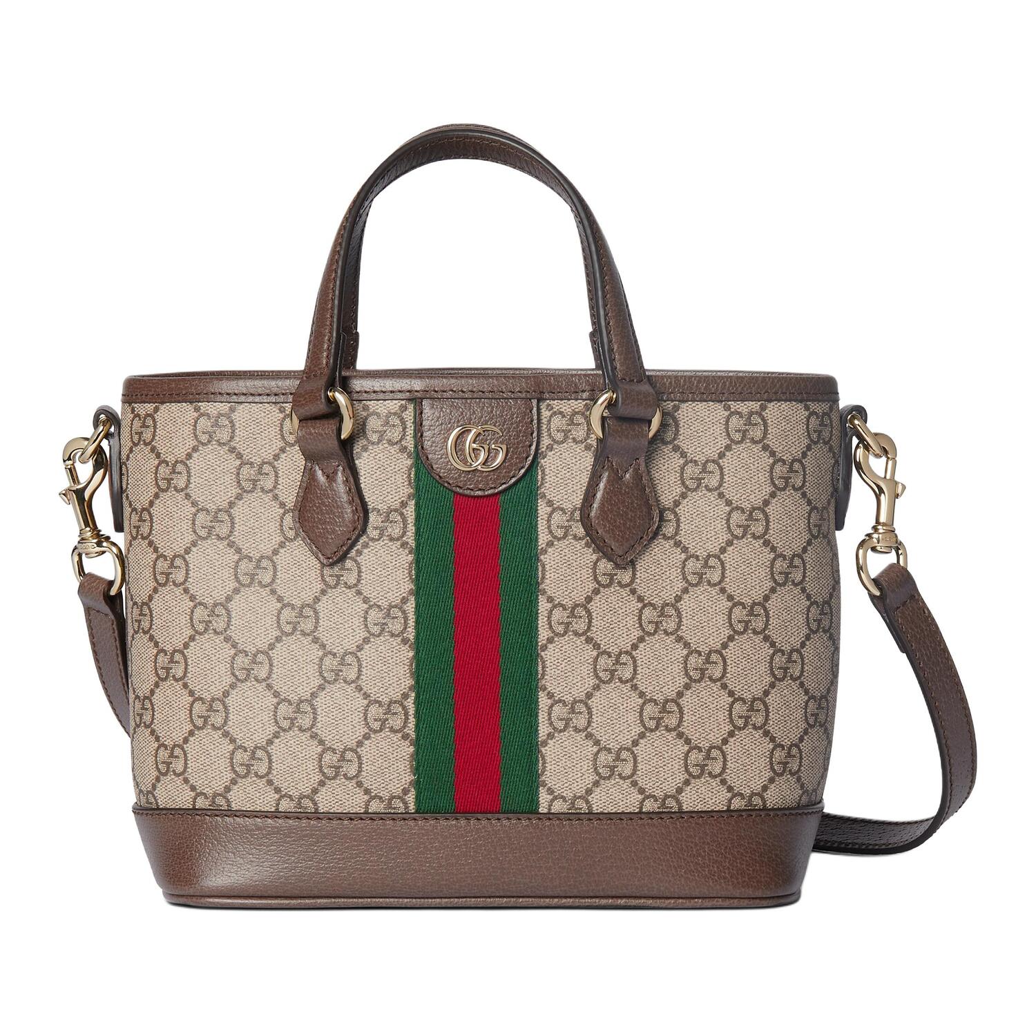 

GUCCI Сумка-шоппер Ophidia Coated Fabric, сумка для покупок, женская маленькая сумка beige & brown