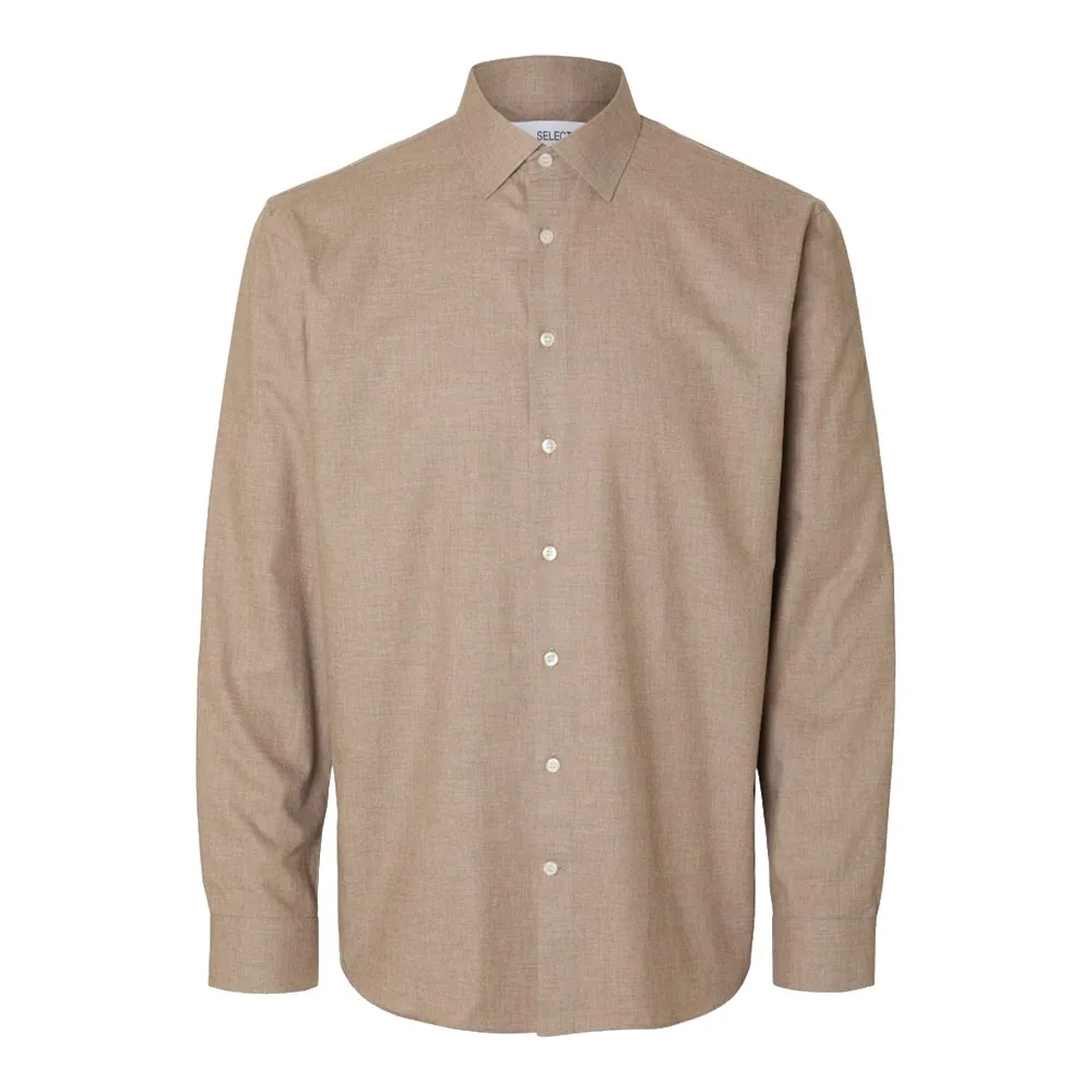 

Рубашка Selected Leo Heather Regular Fit, бежевый
