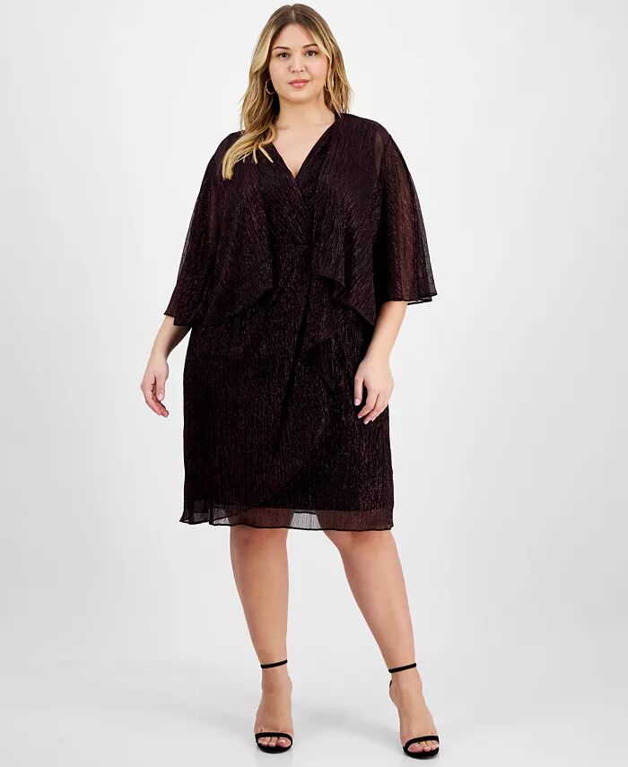 

Платье-жакет с кружевом и пайетками больших размеров SL Fashions, фиолетовый