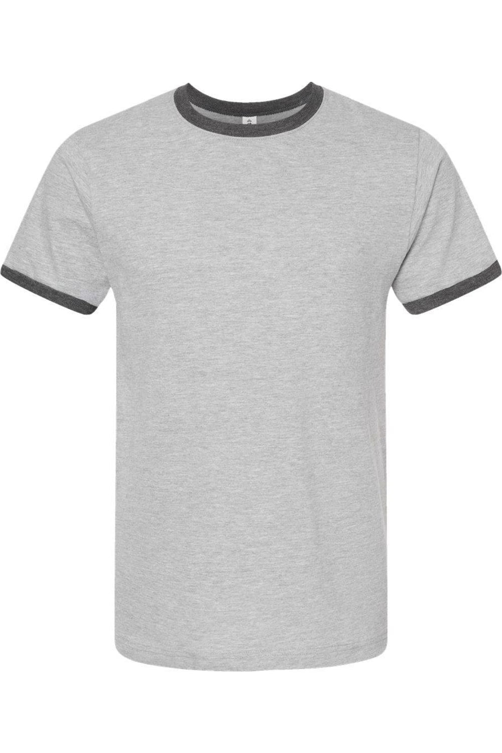 

Футболка Ringer из тонкого джерси Tultex Unisex, цвет heather grey/ heather charcoal