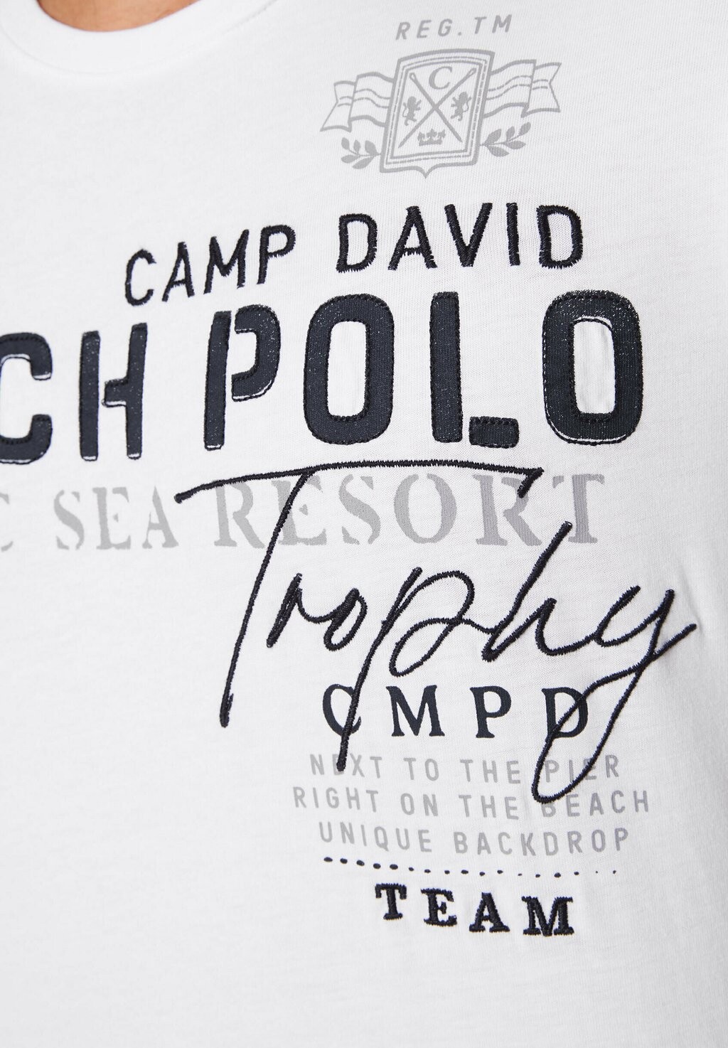 

Футболка с принтом MIT COLOR-BLOCKING UND ARTWORK Camp David, белый