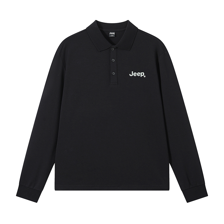 

Футболка-поло мужская с воротником-поло умеренного прямого кроя Jeep, черный