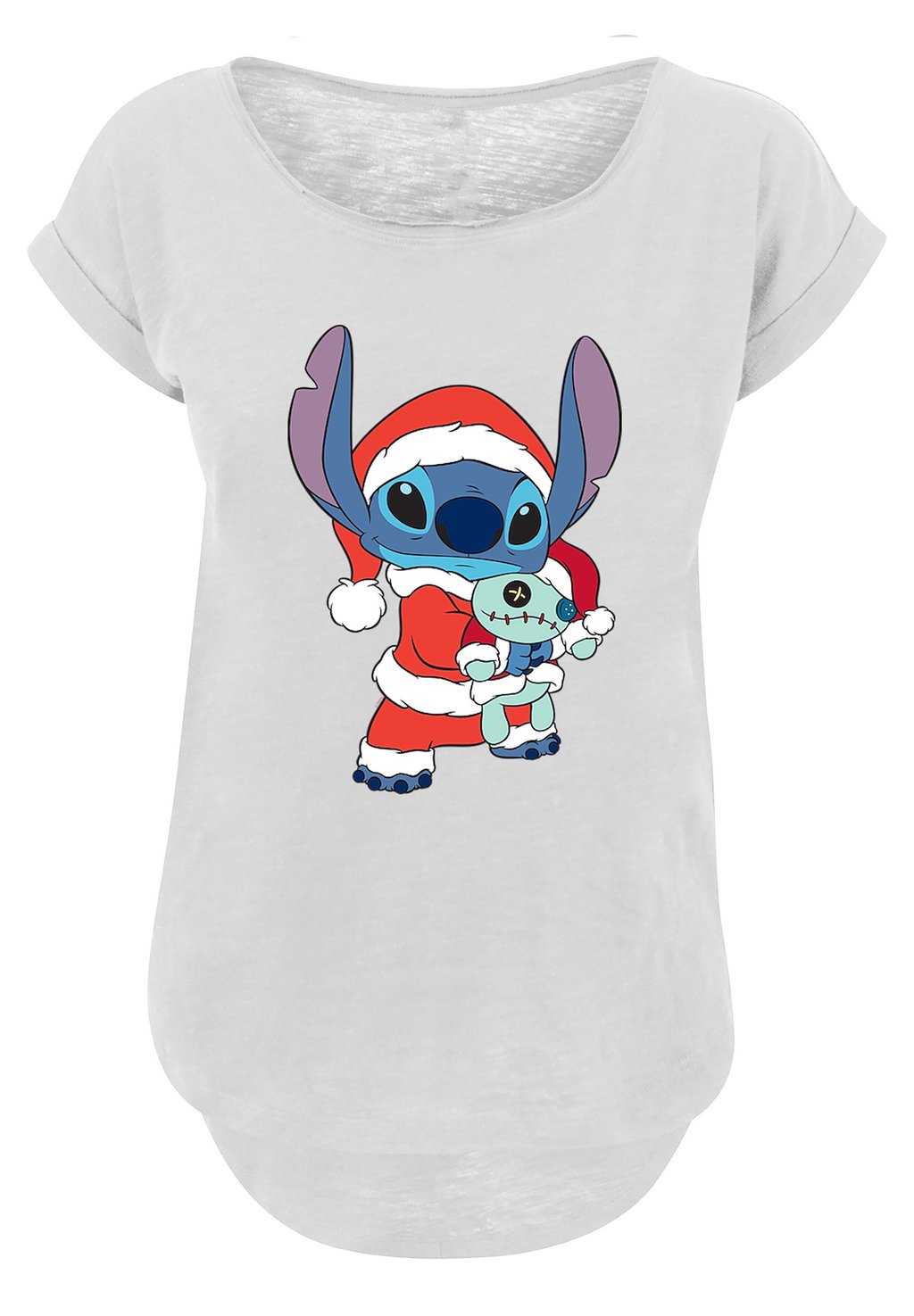 

Футболка с принтом DISNEY LILO STITCH WEIHNACHTEN PREMIUM FILM MOVIE TV COMIC F F4NT4STIC, белый