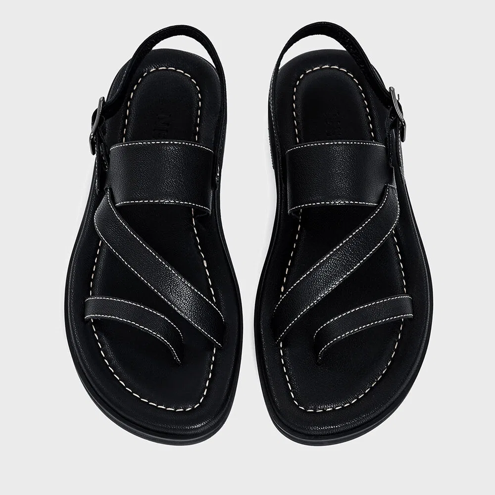 Мужские кожаные сандалии Sergio Strap 25 мм чёрные от Neute — фото 3