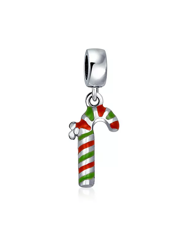 

Рождественская подвеска-шарм в виде леденца-трости красного и зеленого цвета с мятным вкусом для браслета Bling Jewelry, red
