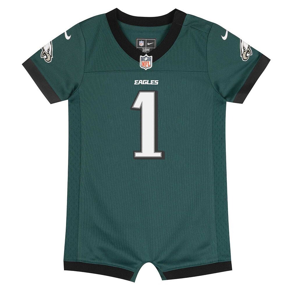 Джерси-комбинезон для новорожденных и младенцев Nike Jalen Hurts Midnight Green Philadelphia Eagles Game, цвет Eag Green — фото 3