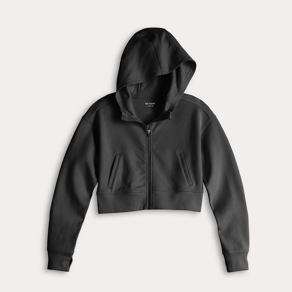 

Укороченная куртка на молнии Tek Gear для девочек 7–20 лет обычного и большого размера, цвет Mineral Black