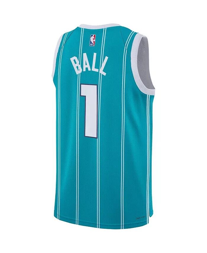 Бирюзовая майка Big Boys La Melo Ball Charlotte Hornets Swingman — Icon Edition Nike, синий — фото 3