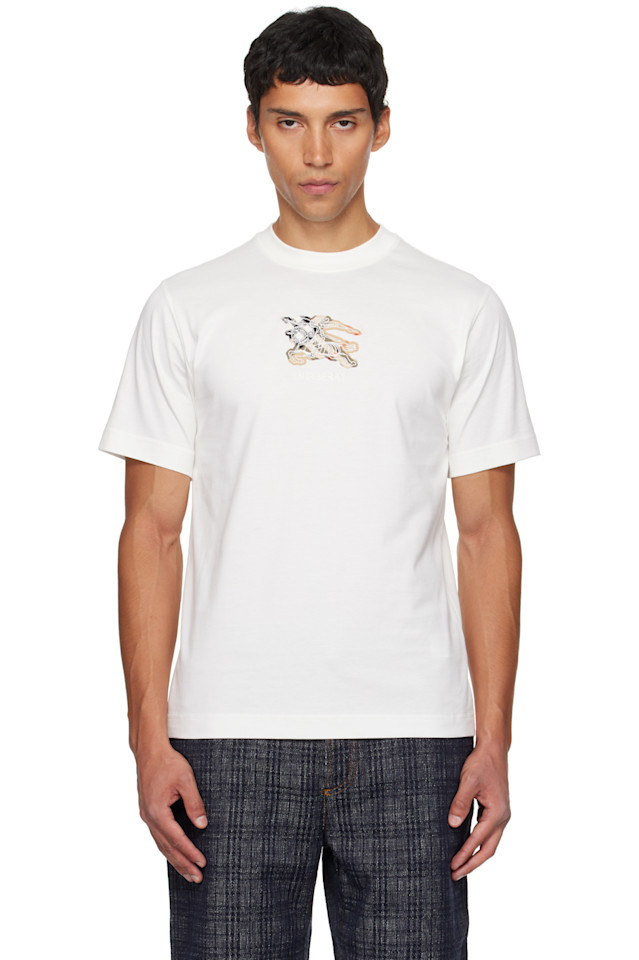 

Burberry Белая хлопковая футболка в клетку ekd