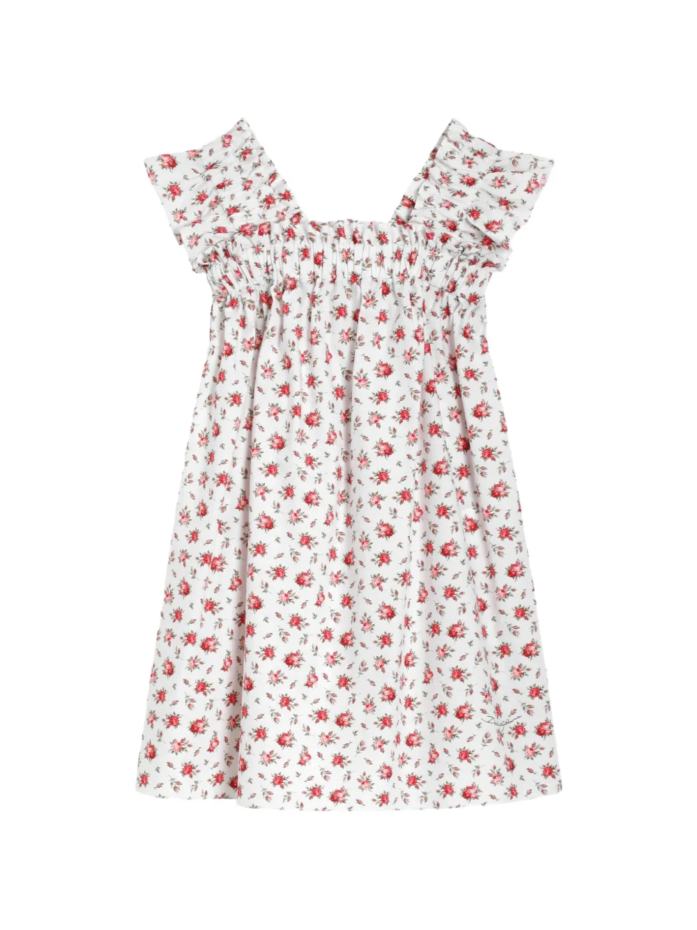 Платье с цветочным узором Dolce & Gabbana Kids, белый